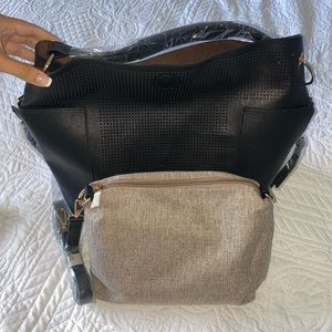 Tote bag and crossbody makeup bag set